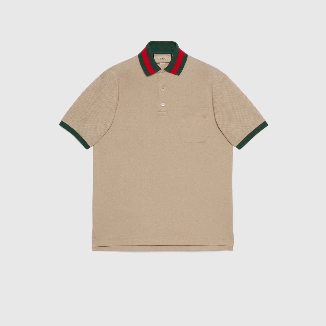 P289 织带衣领Polo 卡其色