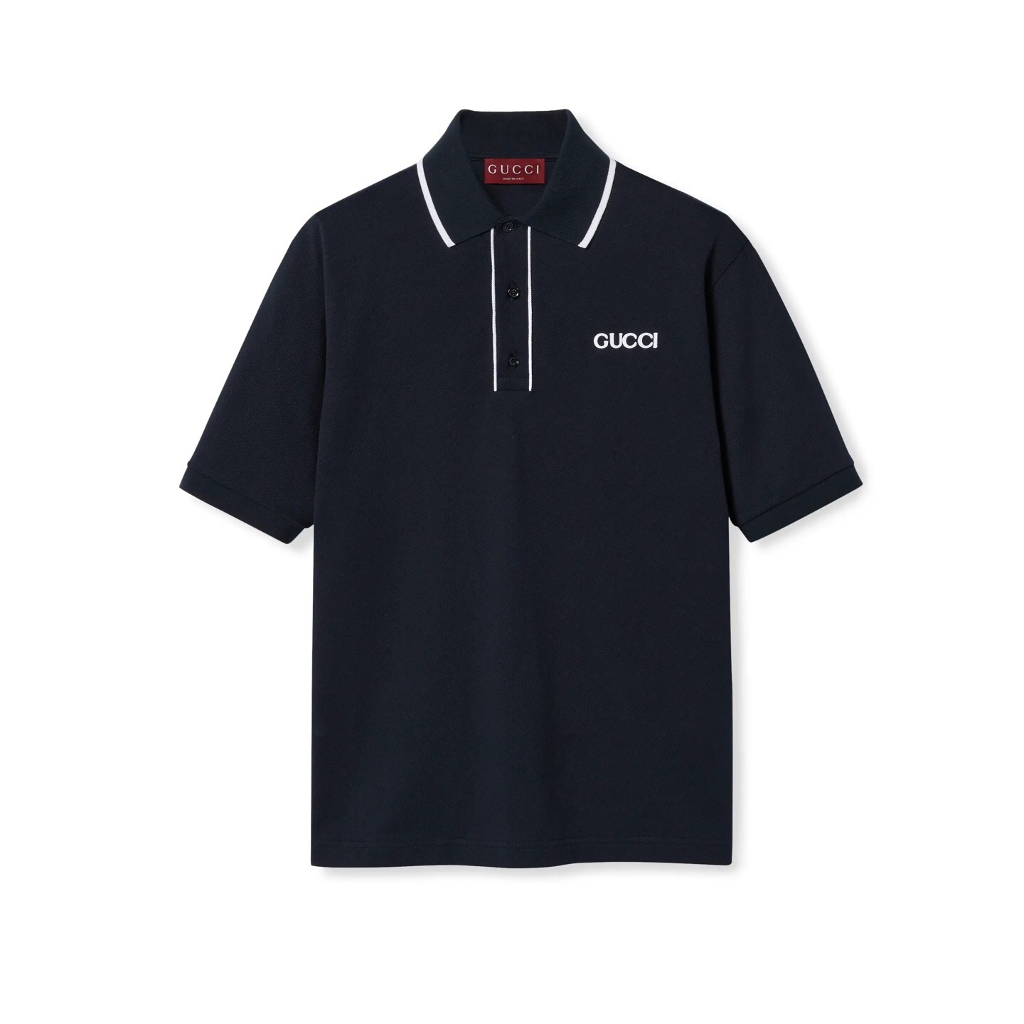 P299 深蓝色白镶边POLO衫