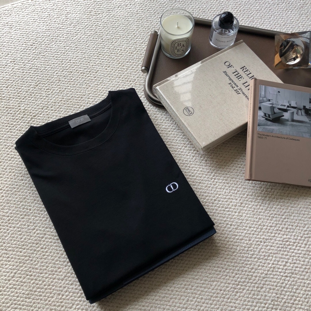 P209 CD小刺绣T恤黑色