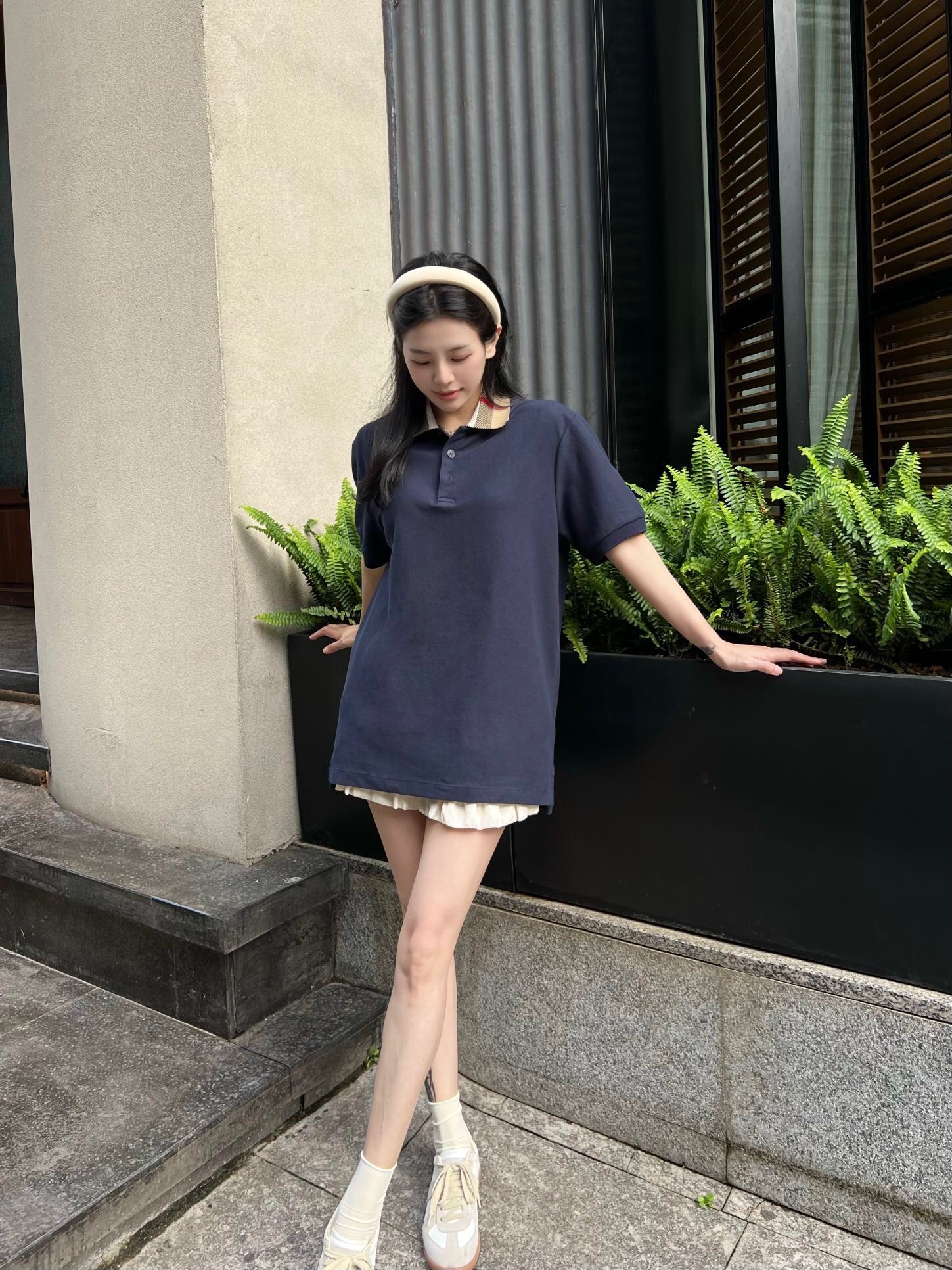 P299 格纹领POLO衫 深蓝色 · image 16