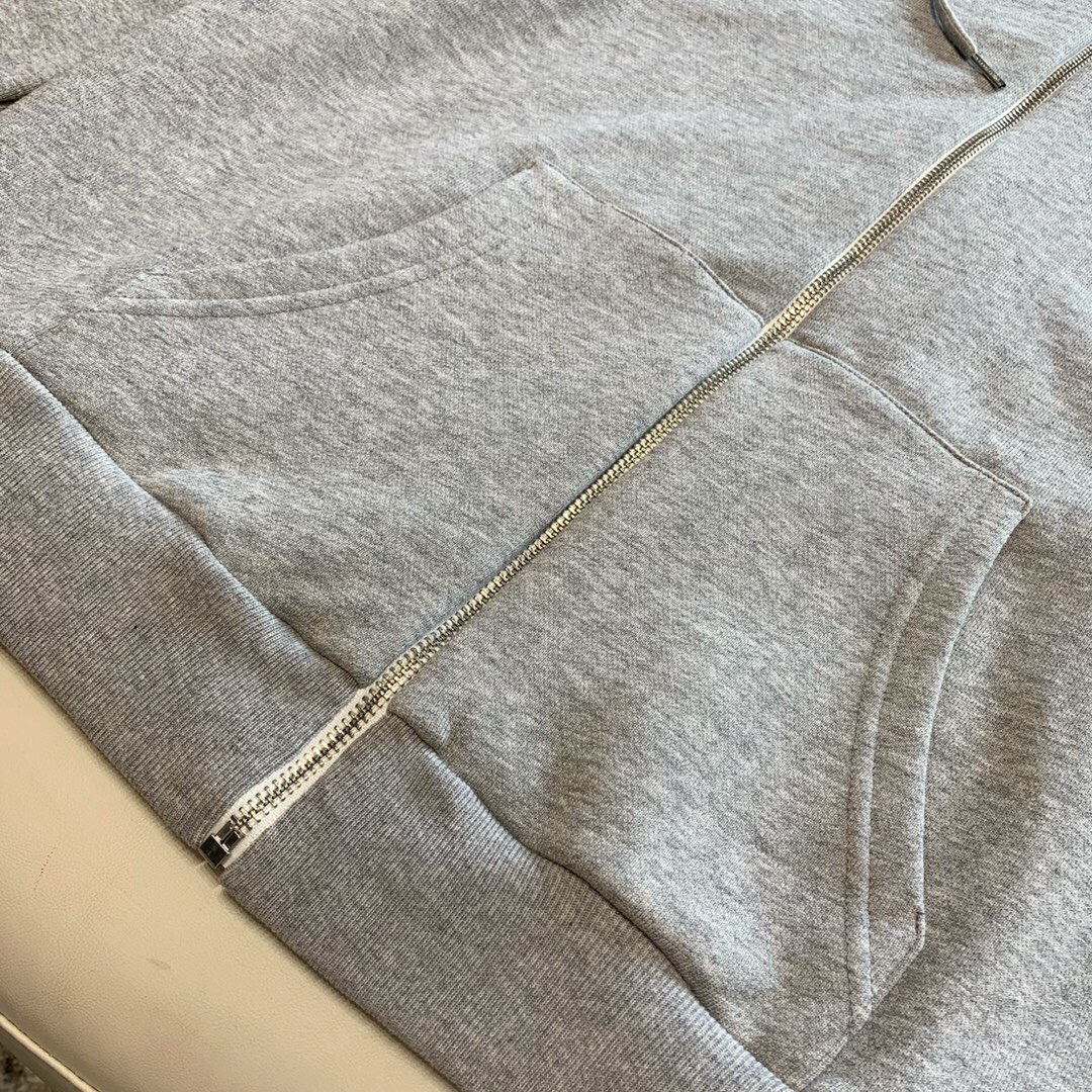 P399 Grey Hat Printed Zipper Hoodie · image 7
